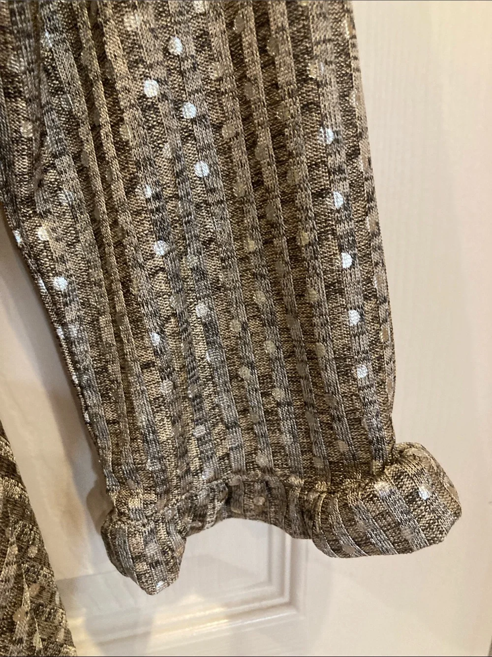art class Girls' Metallic Gold Polka Sequin Fit-and-Flare Dress